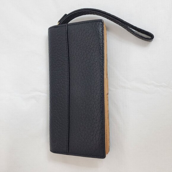 Kate Spade Black Pebbled Leather Wallet Clutch Card Pockets Snap One Size - Picture 8 of 15